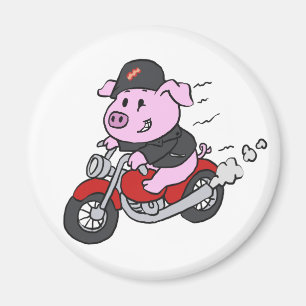 Aimant Motocyclette de cochon amusante  choisir la couleu