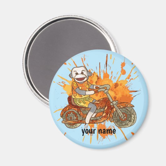 Aimant Motocyclette de singe de choc (Recto/Verso)