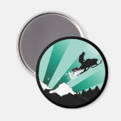 Aimant motoneige. pthalo. cercle. (Recto/Verso)