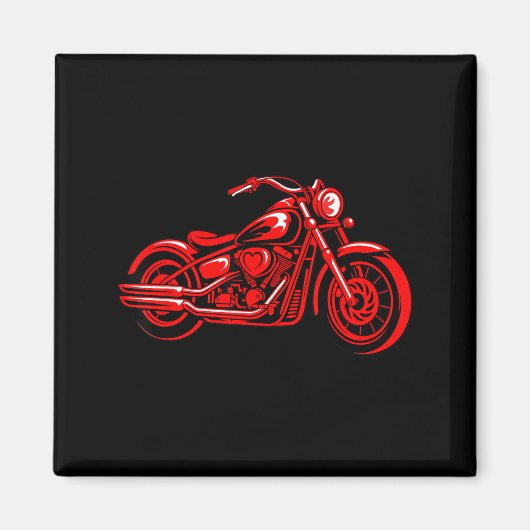 Aimant Motorcycle Heart Biker Valentines Day Rider Couple (Devant)