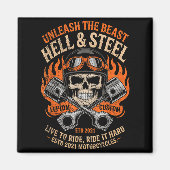 Aimant Motorcycle Skull And Ston Crossbones For Men Biker (Devant)