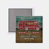 Aimant Motorhome RV Camper Travel Van Rustic Personalized (Recto/Verso)