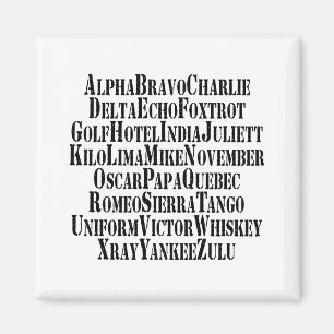 AIMANT MOTS ALPHABET PHONÉTIQUE / CODE