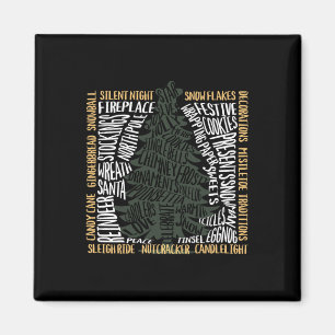 Aimant Mots de Noël Arbre de vacances unique Design