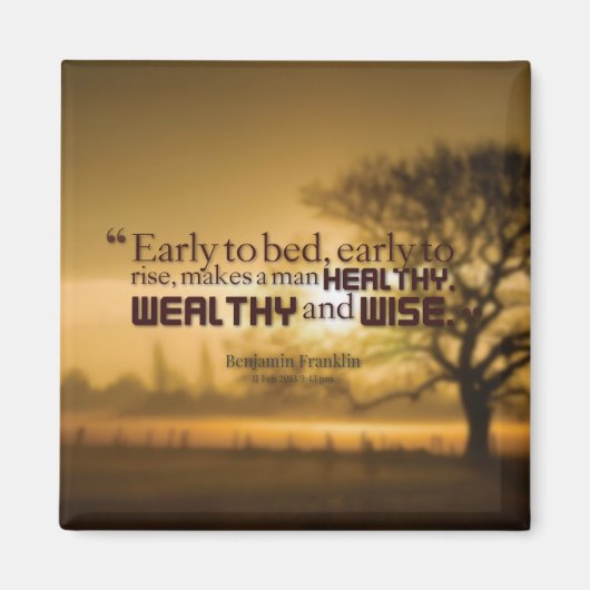 Aimant Mots Motivationnels - Citation Benjamin Franklin (Devant)