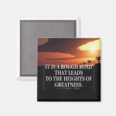 Aimant Mots Motivationnels - Rough Road mène à la grandeu (Recto/Verso)