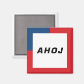 Aimant Mots Tchèques - Ahoj (Bonjour) 01A (Recto/Verso)