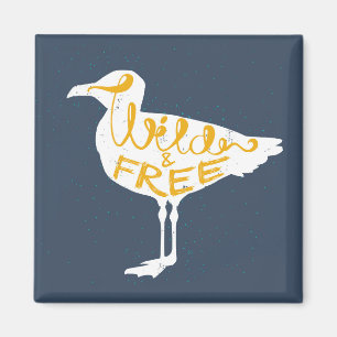 Aimant Mouette   sauvage et libre