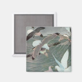 Aimant Mouettes au-dessus des vagues de l'océan par Louis (Recto/Verso)