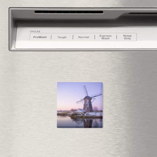 Aimant Moulin à vent au lever du soleil, Hollande en aima (In Situ (Lave-vaisselle))