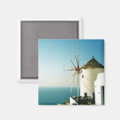 Aimant Moulin à vent de Santorin, Grèce (Recto/Verso)