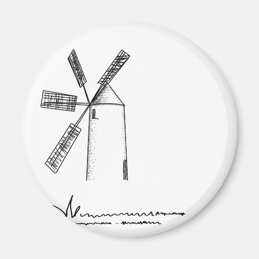 Aimant moulin sur arrière - plan blanc (Devant)