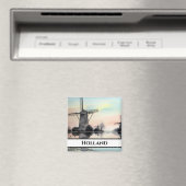 Aimant Moulins à vent à l'aube - Peinture aquarelle (In Situ (Lave-vaisselle))