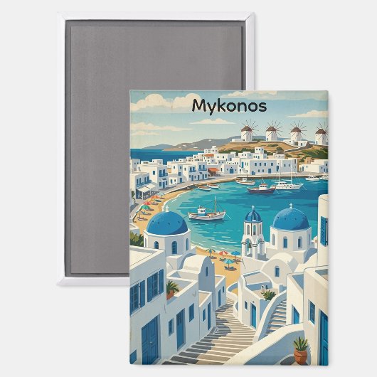 Aimant Moulins à vent de Mykonos Grèce Architecture (Recto/Verso)