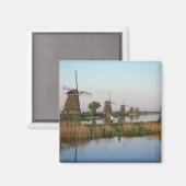 Aimant Moulins à vent, Kinderdijk, Pays-Bas (Recto/Verso)