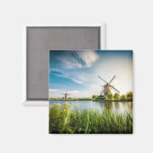 Aimant Moulins à vent néerlandais | Rotterdam, Hollande p (Recto/Verso)