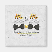 Aimant Moustache et arc pour Mr et Mr. (Devant)