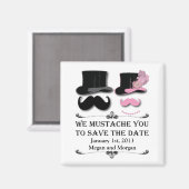 Aimant Moustache et chapeau de haut Enregistrer l'aimant  (Recto/Verso)