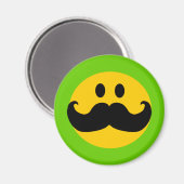 Aimant Moustache Yellow Happy Face (Recto/Verso)