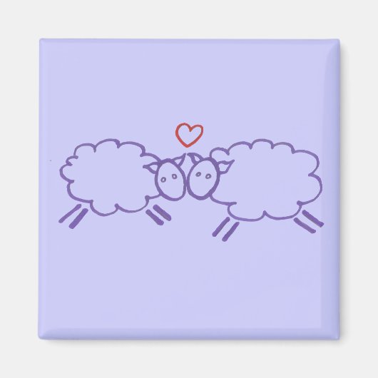 Aimant Mouton avec coeur (Devant)