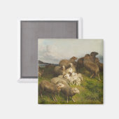 Aimant Moutons dans un pré (par August Friedrich Schenck) (Recto/Verso)