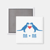 Aimant Mr+Mr - L'amour est l'amour Dinosaures (Recto/Verso)
