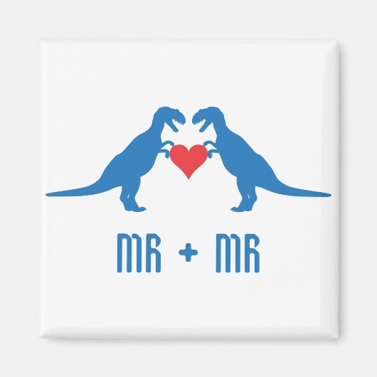 Aimant Mr+Mr - L'amour est l'amour Dinosaures (Devant)