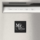 Aimant Mr&Mrs Simple Elegant Typographie Mariage Faveur (In Situ (Lave-vaisselle))