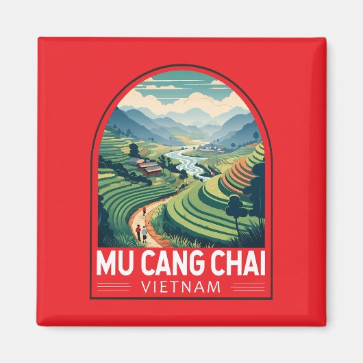 Aimant Mu Cang Chai Vietnam Emblem Voyage Retro (Devant)