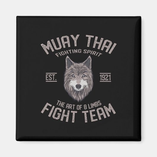 Aimant Muay Thai Loup Boxe Thaïlandaise Kickboxing  (Devant)