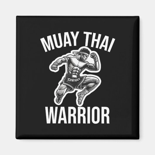 Aimant Muay Thai Warrior Boxing Fighting Martial Arts Com (Devant)