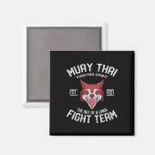 Aimant Muay Thai Wolf - Boxe Thaïlandaise et Kickboxing (Recto/Verso)
