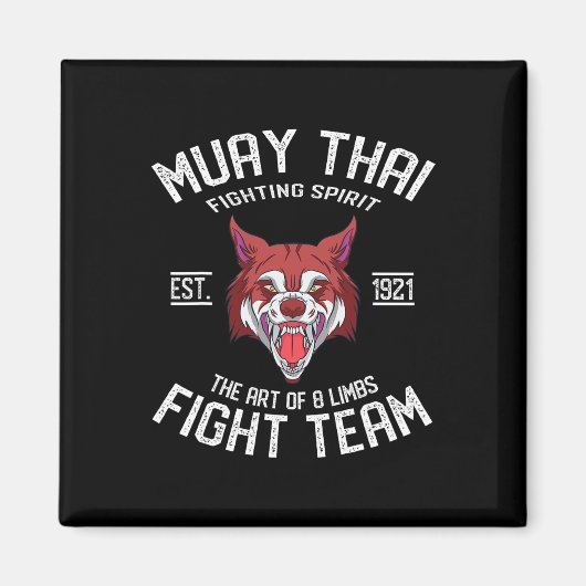 Aimant Muay Thai Wolf - Boxe Thaïlandaise et Kickboxing (Devant)