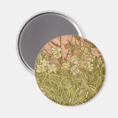 Aimant Mucha fleurs d'oeillets Art Nouveau (Recto/Verso)