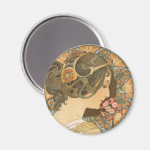 Aimant Mucha Primrose CC0639 Collection d'art frigo Magne (Recto/Verso)