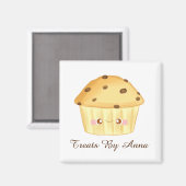 Aimant Muffin à chips au chocolat mignon (Recto/Verso)