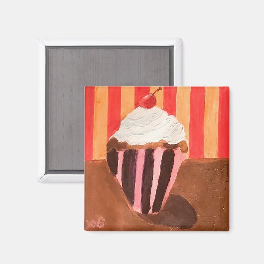 Aimant Muffin avec glaçage à la vanille (Recto/Verso)