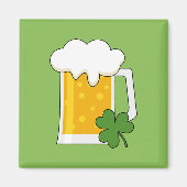 Aimant Mug de bière irlandaise avec Shamrock Clover (Devant)
