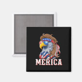 Aimant Mullet de Funny Eagle 4 juillet Drapeau américain  (Recto/Verso)