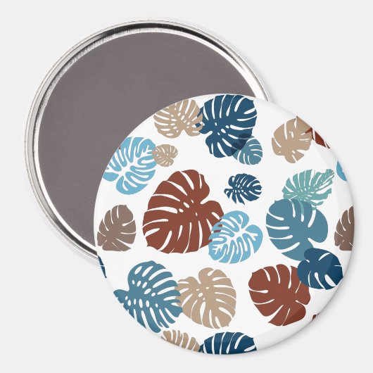 Aimant Multicolor Feuilles tropicaux 11 (Recto/Verso)