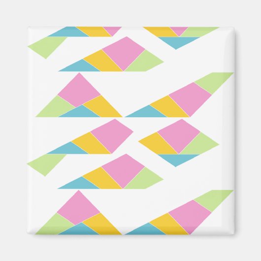 Aimant Multicolore abstrait sur blanc (Devant)