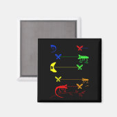Aimant multicoloré de Chameleon (Recto/Verso)