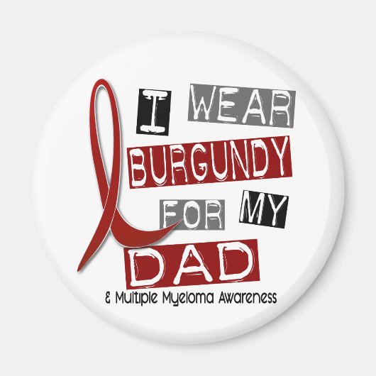 Aimant MULTIPLE MYELOMA Je Porte La Bourgogne Pour Mon Pè (Devant)