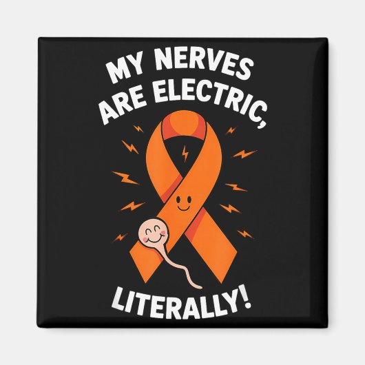 Aimant Multiple Sclerosis Awareness 2025 -orange Ribbon_  (Devant)