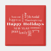 Aimant Multiples Fêtes de voeux Rouge (Devant)