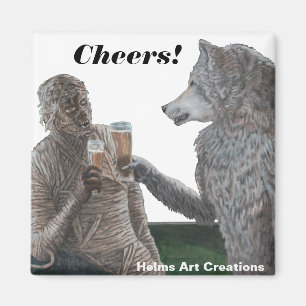 Aimant Mummy et Werewolf à boire de la bière bravo! Magne
