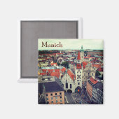 Aimant Munich Altes Rathaus de Marienplatz Souvenir (Recto/Verso)