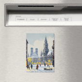 Aimant Munich Marienplatz Allemagne Fleurs (In Situ (Lave-vaisselle))