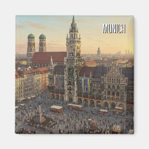 Aimant Munich Marienplatz Allemagne Voyage