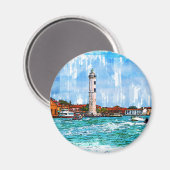 Aimant Murano Lighthouse, Venice, Italy. (Recto/Verso)